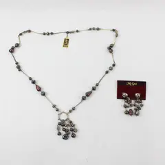 Vintage Mr. Gus Silver-Tone Dangle Earrings and Necklace Set