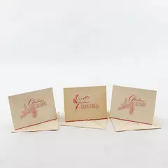 Lot of 3 Vintage Red Script on White Christmas Notecards