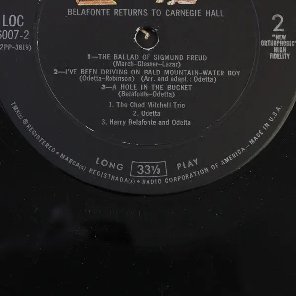 Belafonte Returns to Carnegie Hall Double Album -12" Vinyl Record