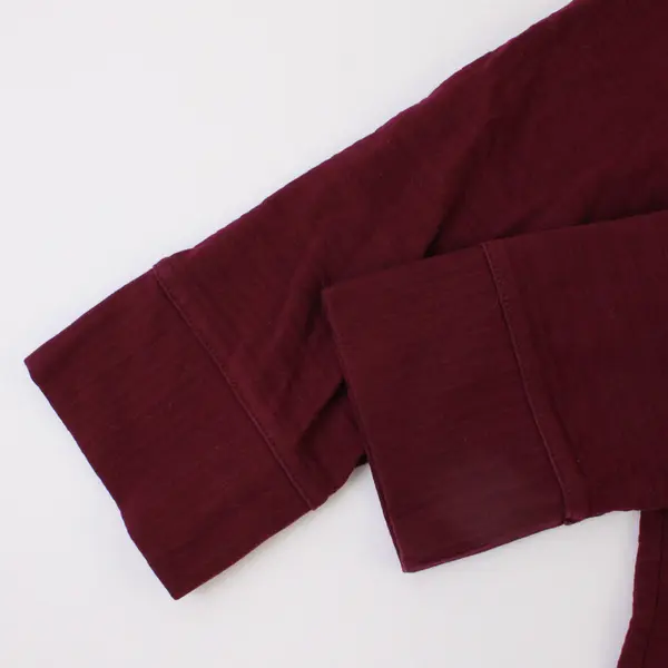 Liz Claiborne Solid Burgundy Quarter Length Sleeve Top Women's Size M