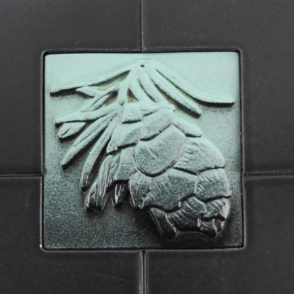 Michael Scrivens Clay And Tile Pine Cone Plaque Signed