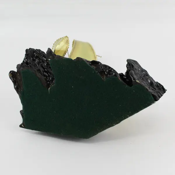  Brass Sailboat on Laminated Burl Wood Sculpture 
