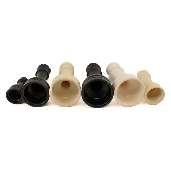 Lot of 64 Plastic Black and White Chess Pieces DIY Crafts