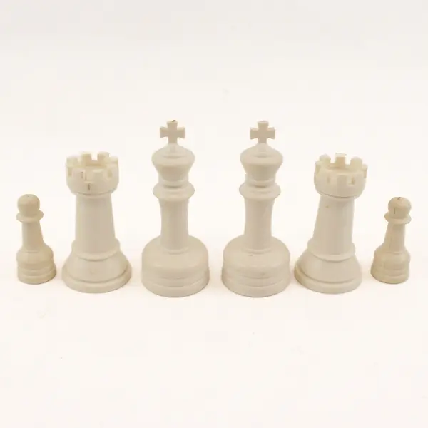 Lot of 64 Plastic Black and White Chess Pieces DIY Crafts