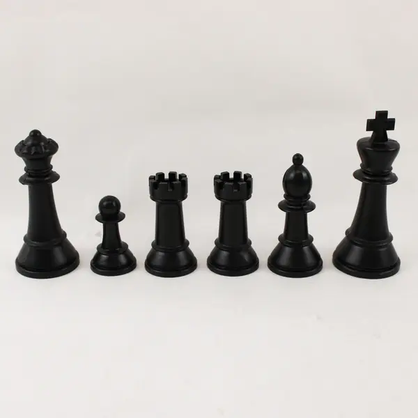 Lot of 33 Plastic Black and White Chess Pieces DIY Crafts