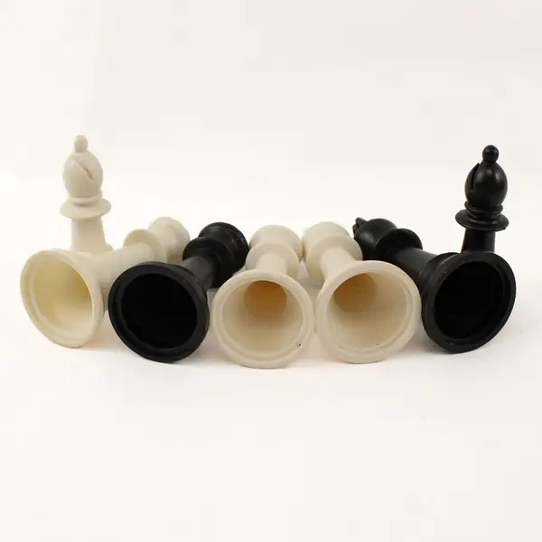 Lot of 33 Plastic Black and White Chess Pieces DIY Crafts