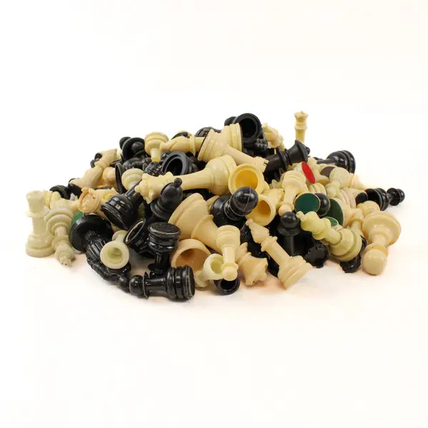 1+ Lb Mixed Lot Plastic Black and White Chess Pieces Craft Projects