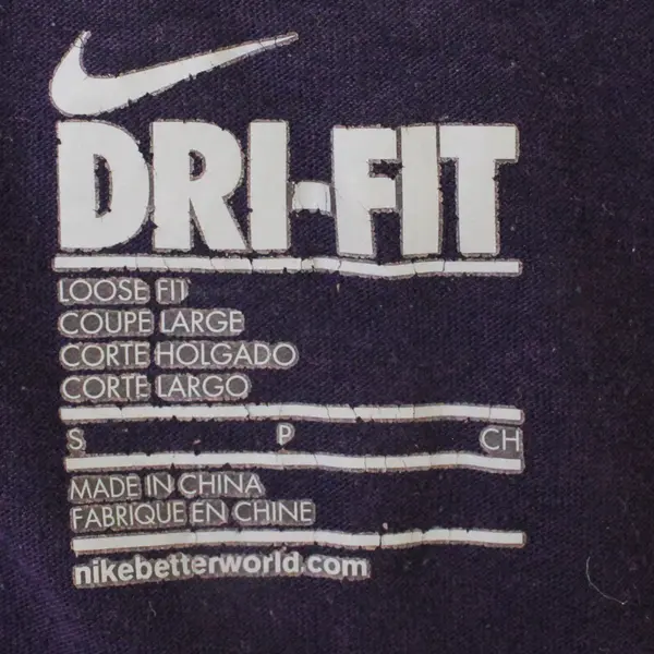 Nike Dri-Fit Loose Fit Purple Short Sleeve Activewear Shirt Top Women's Size S