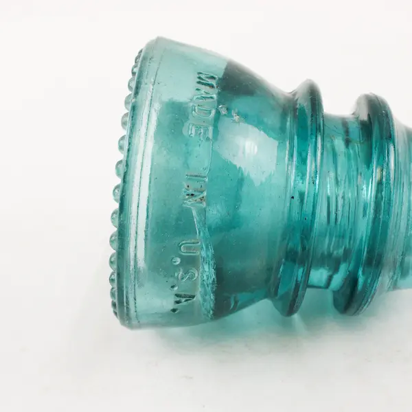 Vintage Hemingray 42 Aqua Glass Insulator Made in the USA 4.5"