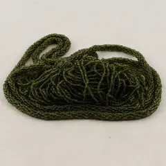 Olive Green Glass Seed Bead Tassel Lariat Sautoir Rope Necklace 52"
