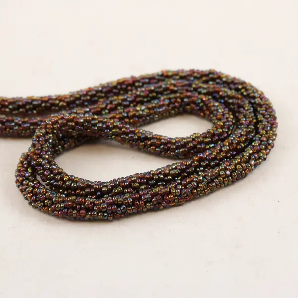 Multicolor Glass Seed Bead Tassel Lariat Sautoir Rope Necklace 50"