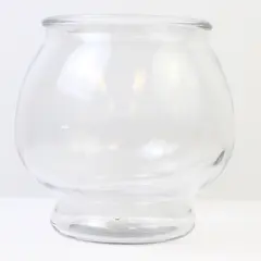 1 Gallon Footed Glass Fishbowl Round Aquarium Tank Clear Bowl