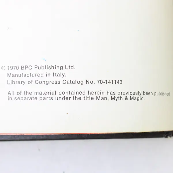 Man, Myth & Magic Vol 1 Illustrated Encyclopedia of the Supernatural 1970 HC
