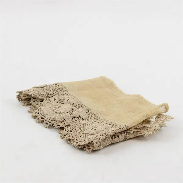 Vintage Ecru Scalloped Edge Crochet Lace Trim 44"