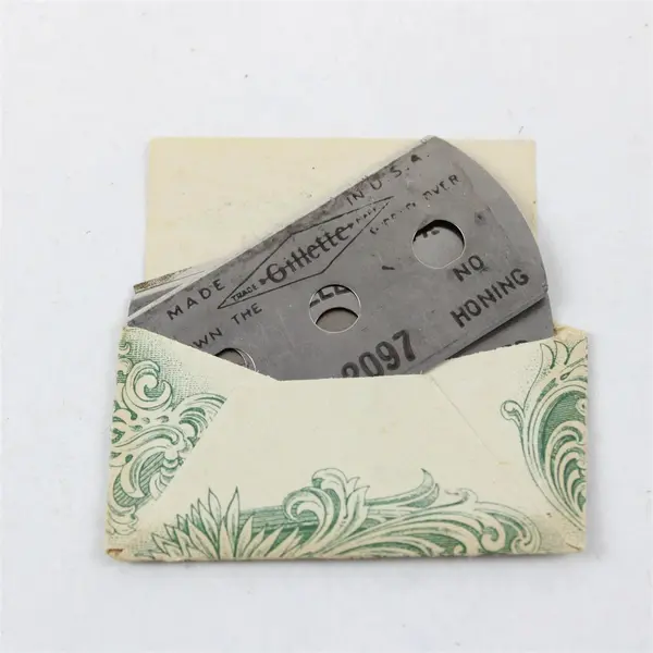 Vintage Gillette Men's Razor Blade in Paper Sleeve