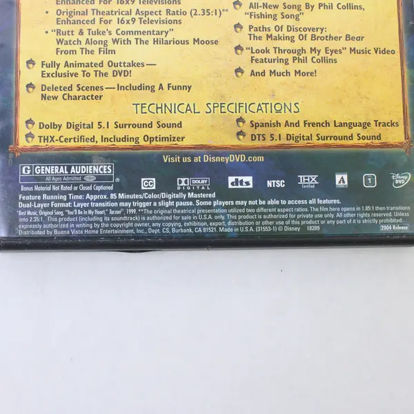Walt Disney's Brother Bear 2- Disc DVD Set Special Edition 2002 #31553