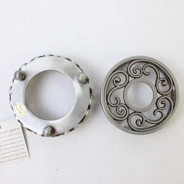 Lot of 2 Vintage Silver-Plated Votive Candle Holders