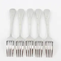 Lot Of 5 Mikasa Brand Laura (Stainless) Pattern Flatware Dinner Forks 8.25" Long