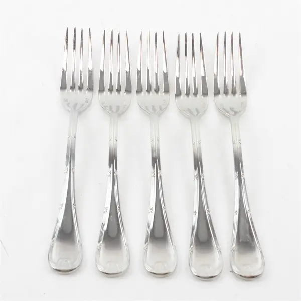 Lot Of 5 Mikasa Brand Laura (Stainless) Pattern Flatware Dinner Forks 8.25" Long