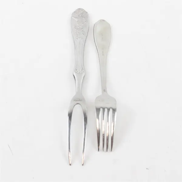Two Spode Woodland Flatware Pieces Meat Fork and Dinner Fork