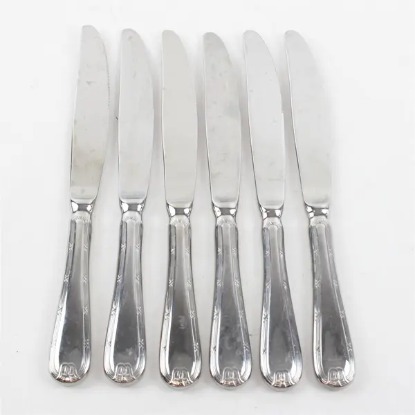 Lot Of 6 Mikasa Brand Laura (Stainless) Pattern Flatware Dinner Knives 10" Long
