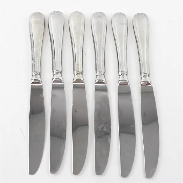 Lot Of 6 Mikasa Brand Laura (Stainless) Pattern Flatware Dinner Knives 10" Long
