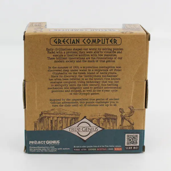 New In Box True Genius Grecian Computer Puzzle Wooden Brain Teaser Puzzle
