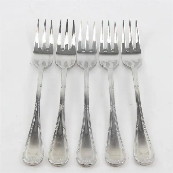 Lot Of 5 Mikasa Brand Laura (Stainless) Pattern Flatware Salad Forks 7.25" Long