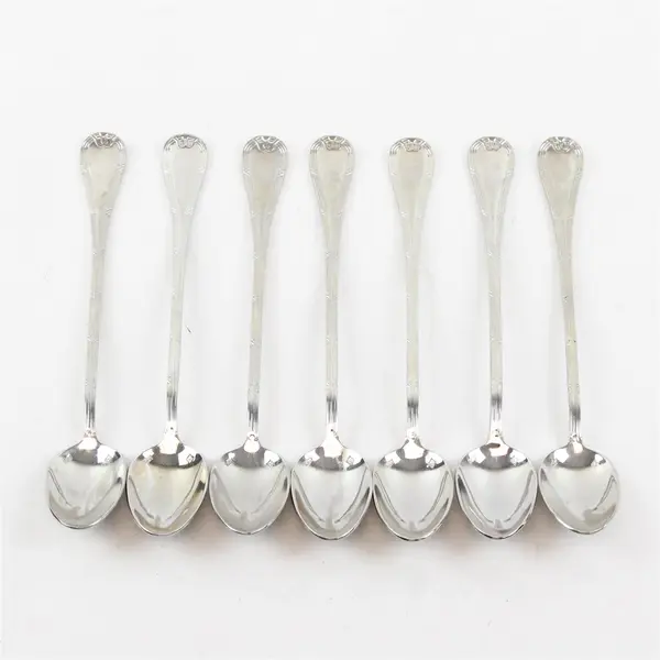 Lot Of 7 Mikasa Laura (Stainless) Pattern Flatware Iced Tea Spoons 7.5" Long