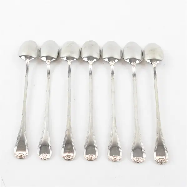 Lot Of 7 Mikasa Laura (Stainless) Pattern Flatware Iced Tea Spoons 7.5" Long