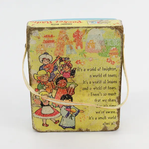Vintage 1977 Fisher Price Music Box Pocket Radio 746 "It's a Small World" Works