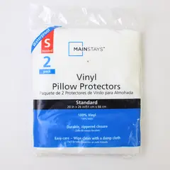 Mainstays White Vinyl Waterproof Pillow Protector Standard Size - New