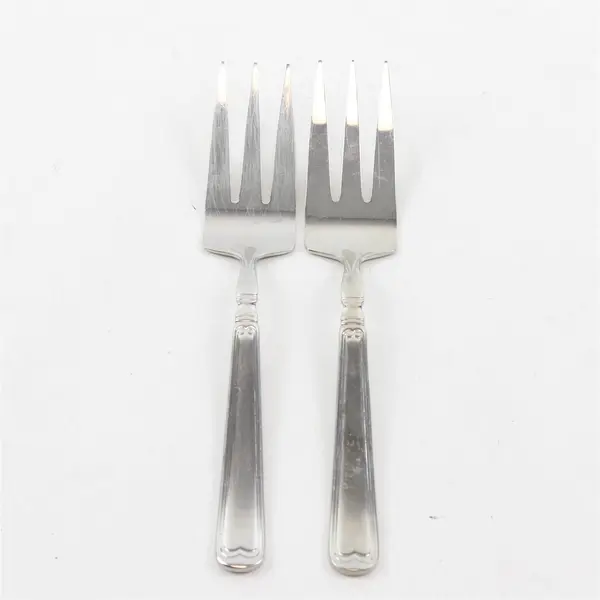 Two 18/10 Stainless Zwilling J A Henckels Serving Forks in Vintage 1876 Pattern
