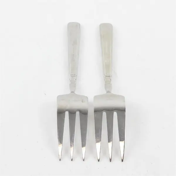 Two 18/10 Stainless Zwilling J A Henckels Serving Forks in Vintage 1876 Pattern
