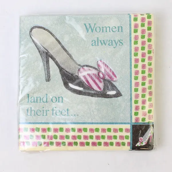 Greenbrier International 30-Pack Napkins 'Women Always Land on Their Feet' 5x5