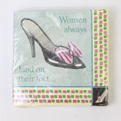 Greenbrier International 30-Pack Napkins 'Women Always Land on Their Feet' 5x5