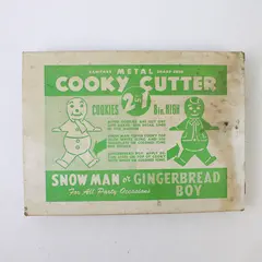 Vintage 2-in-1 Snowman Gingerbread Boy Cookie Cutter 8" Orig Box