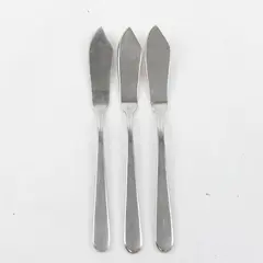 Three 18/10 Stainless Oneida Butter Knives, Pattern Unknown 