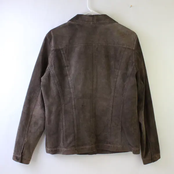 For Joseph Women's Size Medium Brown Genuine Suede Leather Trucker Jacket