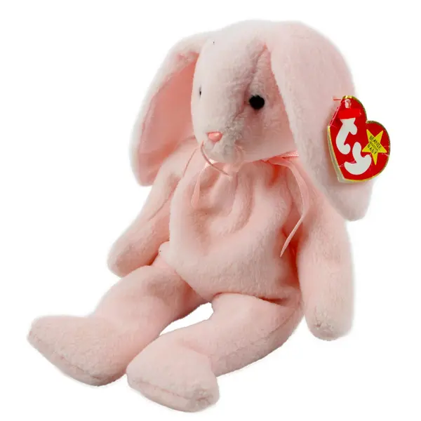 TY Beanie Baby Hoppity 1996 Pink Pastel Bunny Rabbit With Tag Plush Toy