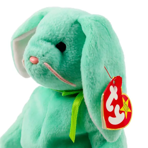 TY Beanie Babies Hippity 1996 Green Pastel Bunny With Tag Plush Toy