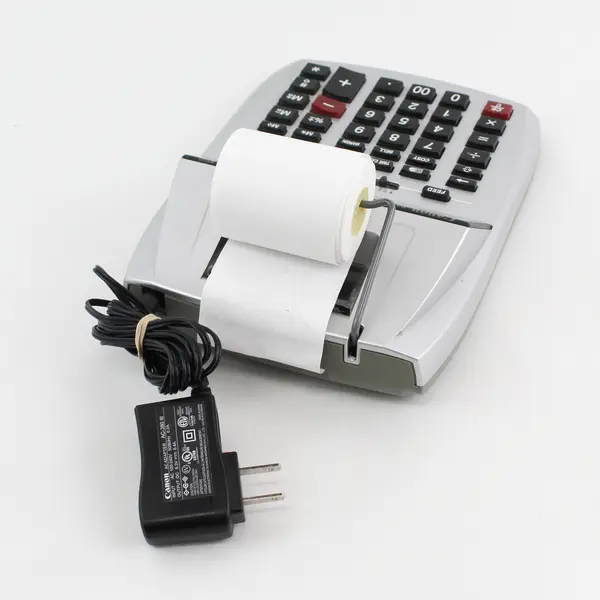 Canon P27-DH Desktop Printing Calculator Adding Machine Silver with AC Adapter