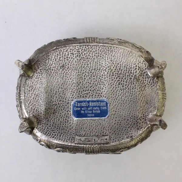 Vintage Raised Repousse Trinket Box with Horse Riders - Small