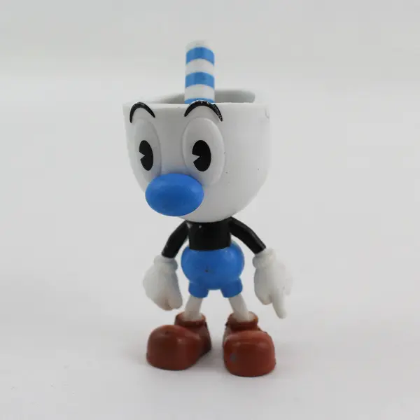 Lot of 3 Cuphead Figures 3.5" - Ms. Chalice, Mugman, and Cuphead