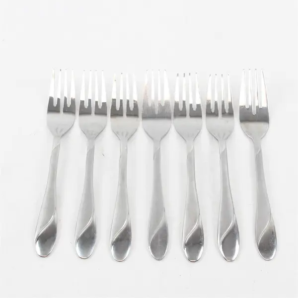 7 Stainless Swirl Sand Salad Forks by Cambridge Made in China