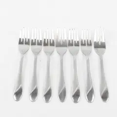 7 Stainless Swirl Sand Salad Forks by Cambridge Made in China
