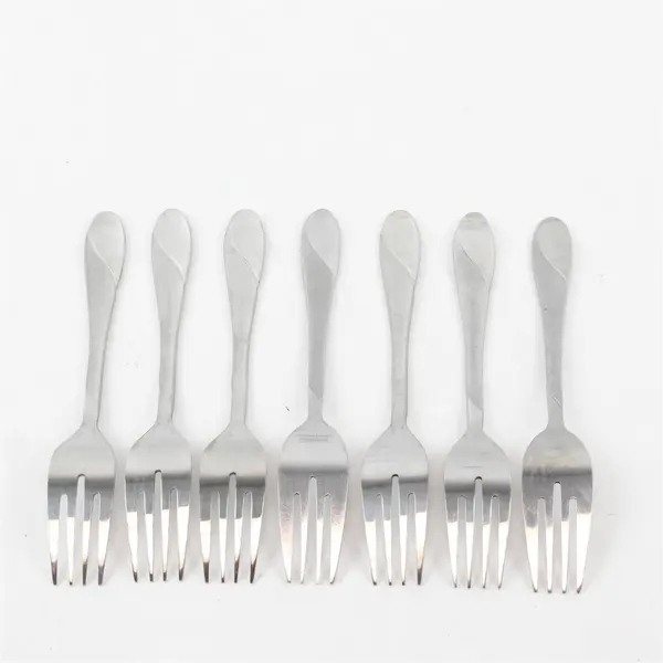 7 Stainless Swirl Sand Salad Forks by Cambridge Made in China