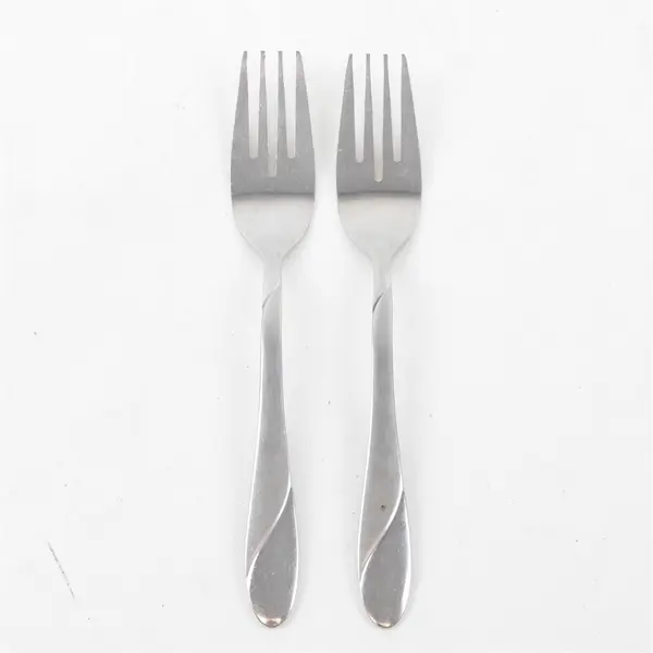 Lot of Two Stainless Swirl Sand Salad Forks by Cambridge -  Flawed