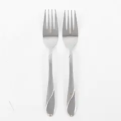 Lot of Two Stainless Swirl Sand Salad Forks by Cambridge -  Flawed