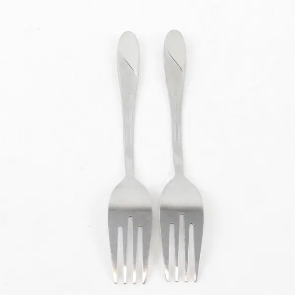 Lot of Two Stainless Swirl Sand Salad Forks by Cambridge -  Flawed